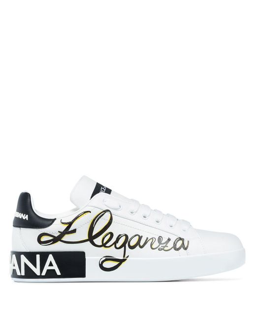 Dolce & Gabbana White Portofino Eleganza Sneakers