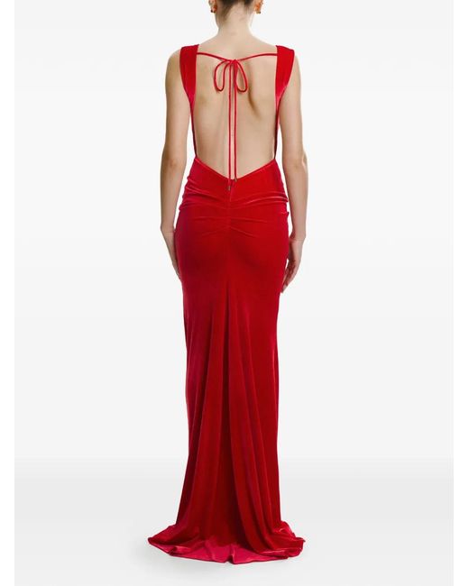 Lita Couture Red Vianne V-Neck Maxi Dress