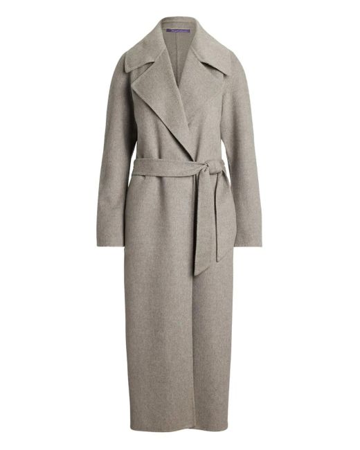 Ralph Lauren Gray Double-Breasted Belted Coat