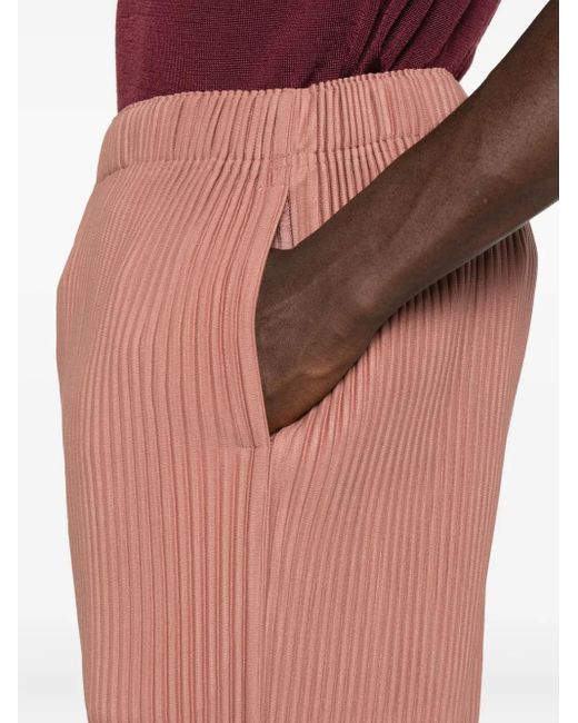 Homme Plissé Issey Miyake Plissierte Bermudas in Pink für Herren