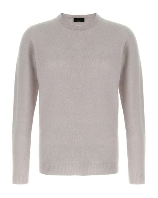 Roberto Collina Gray Crew-Neck Sweater for men