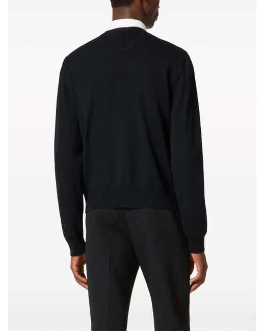 Valentino Garavani Black Toile Iconographe Wool Jumper for men