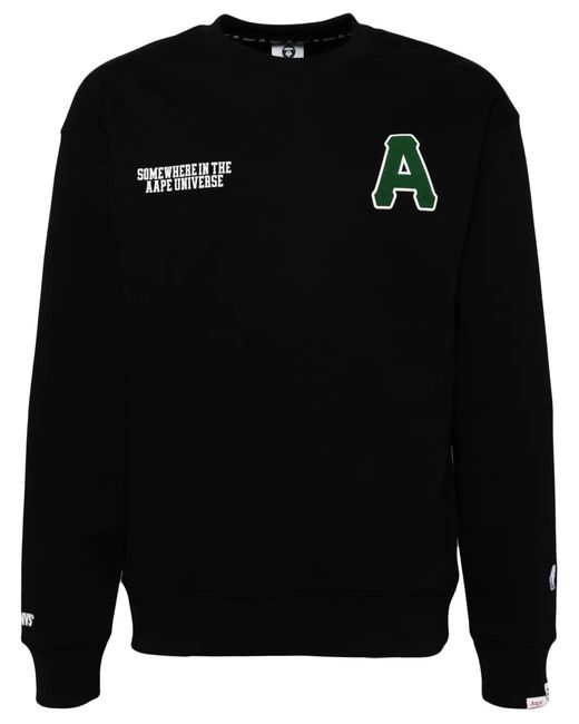 Sudadera con cuello redondo y logo Aape By A Bathing Ape de hombre de color Black