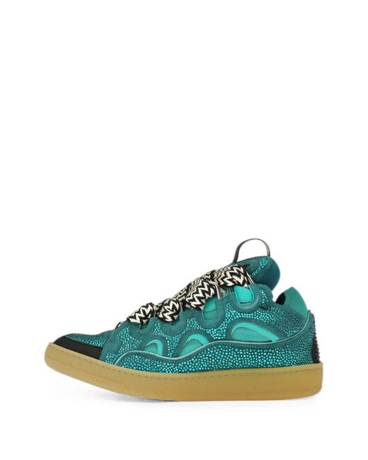 Lanvin Green Strass Curb Sneakers for men