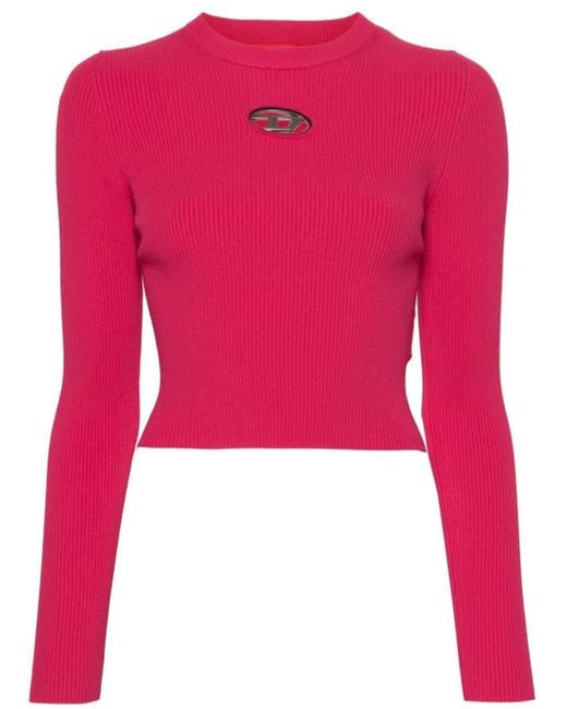 Top con placca logo M-Valary di DIESEL in Red