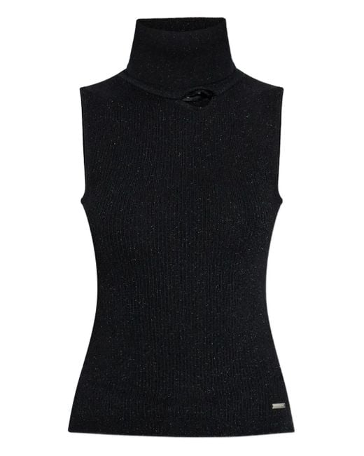DSquared² Black Sleeveless Turtleneck Top