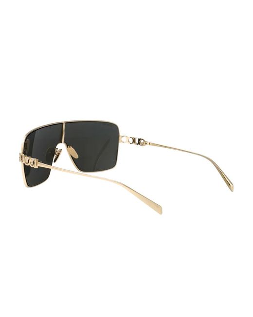 Gucci Metallic Rectangular-Frame Sunglasses
