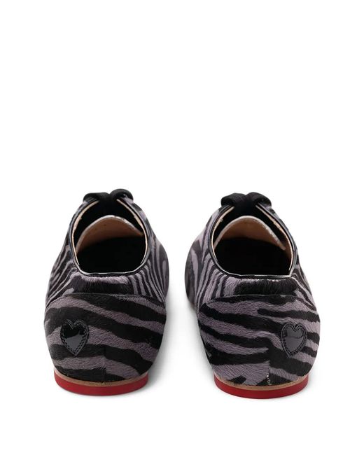 Hogan Black Zebra-Print Leather Loafers
