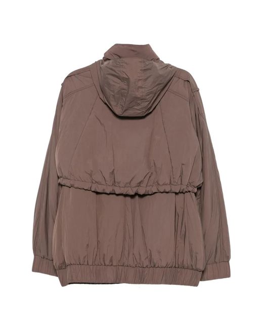 Alysi Brown Hooded Drawstring Jacket