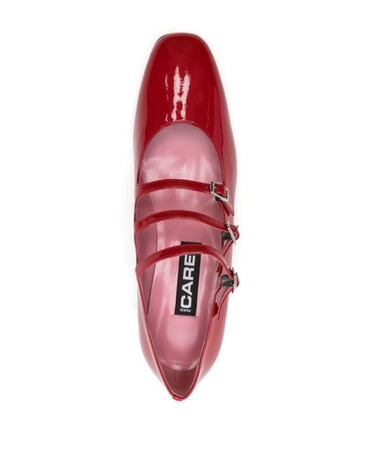 CAREL PARIS Red Kina Patent-leather Mary Jane Shoes