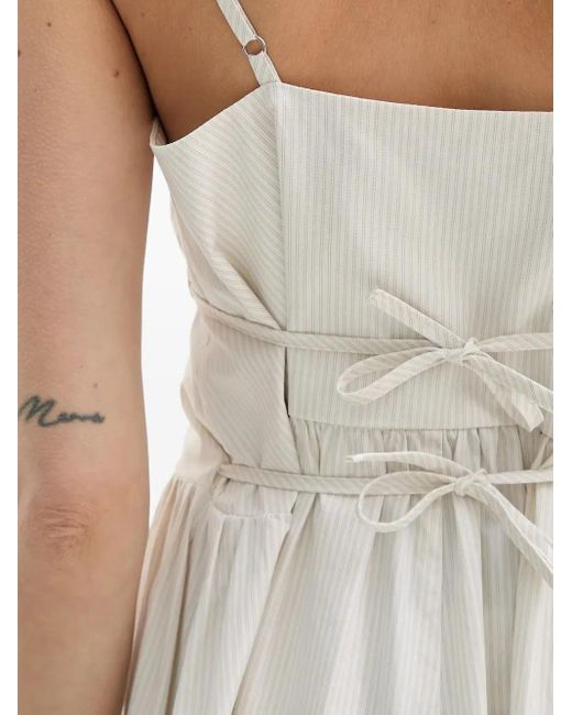 Herskind White Tie-Back Pinstripe Maxi Dress