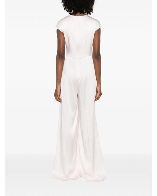 Max Mara White Combinaison Drapée Envers