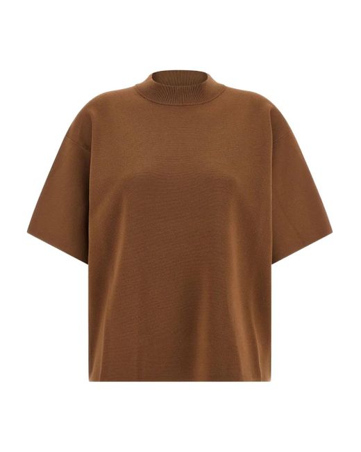 Max Mara Brown Crew Neck Top