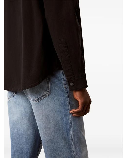 Calvin Klein Black Logo-Patch Shirt Jacket for men