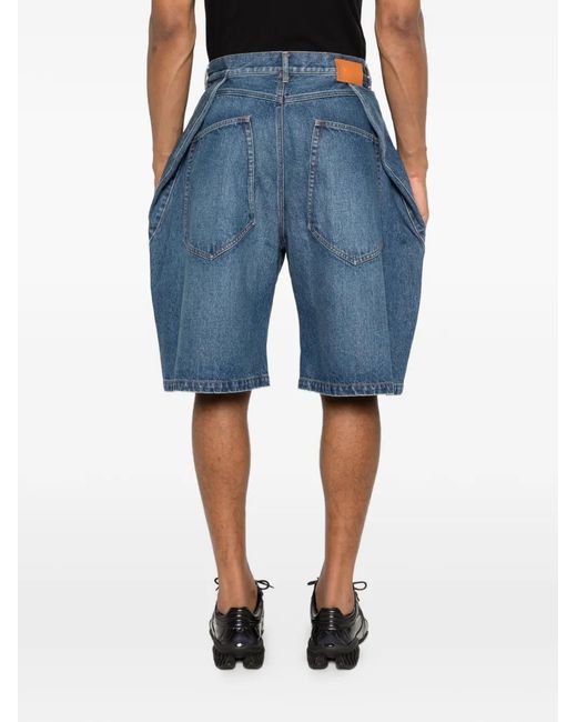 KHOKI Blue Pocket Denim Shorts for men
