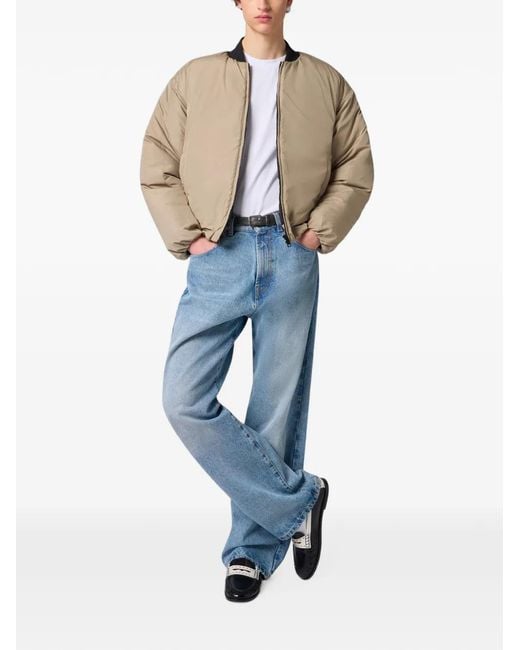 MSGM Natural Logo-Patch Bomber Jacket for men