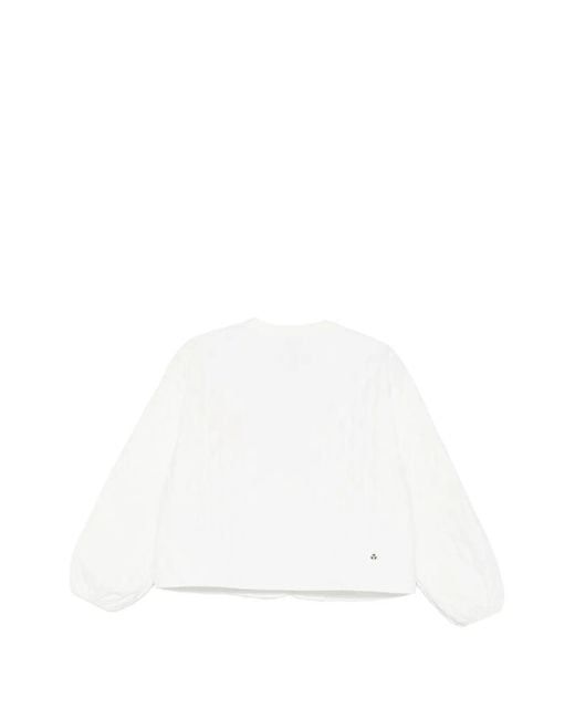 Save The Duck White Quilted-Pattern Jacket