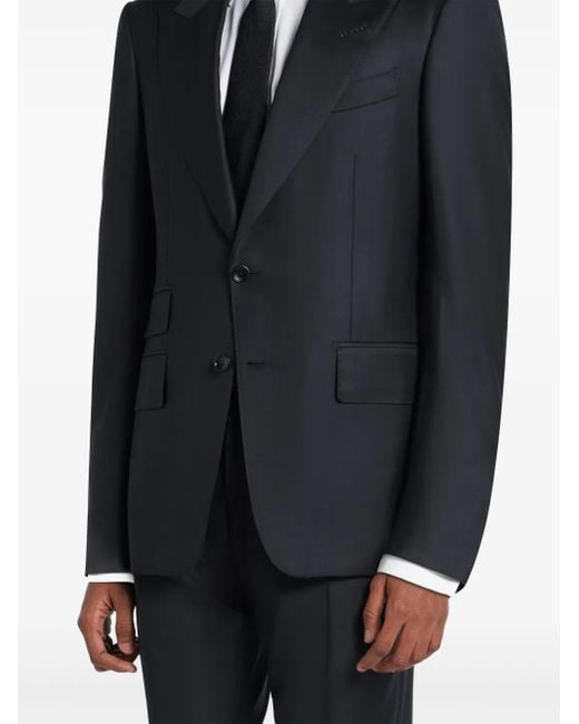 Tom Ford Pak Met Enkele Rij Knopen in het Blue