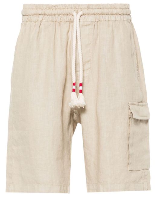 Mc2 Saint Barth Natural Linen Straight-leg Shorts for men