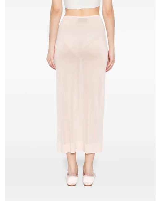 Simone Rocha Pink Sheer Straight Skirt