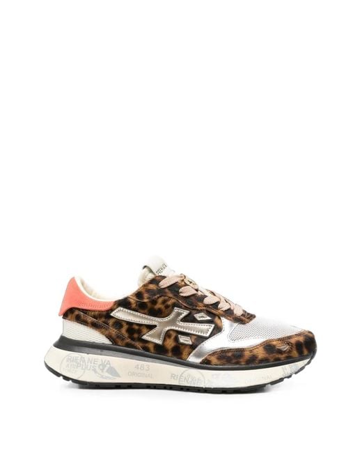 Premiata White Color Block Sneakers