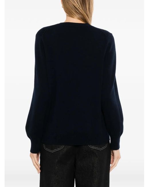 N.Peal Cashmere Black Crew-Neck Cashmere Top