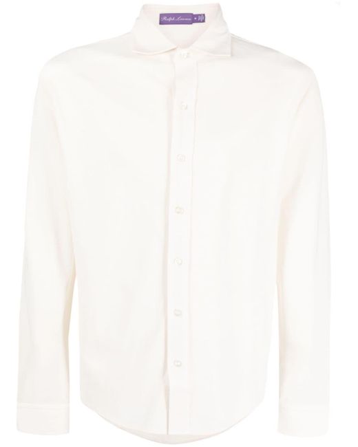 Ralph Lauren Purple Label Cutaway Collar Cotton Shirt in White for Men ...