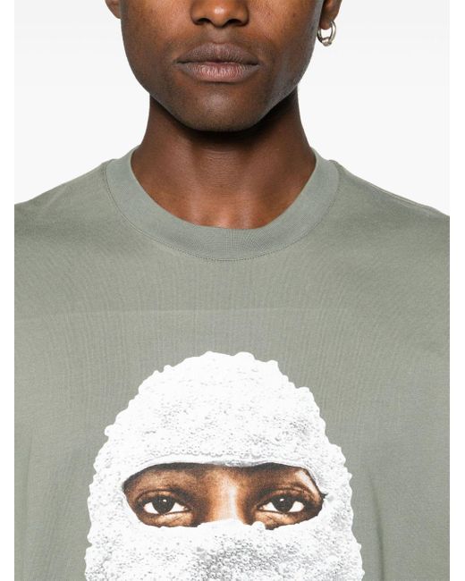 Mask-print cotton T-shirt Ih Nom Uh Nit pour homme en coloris Gray