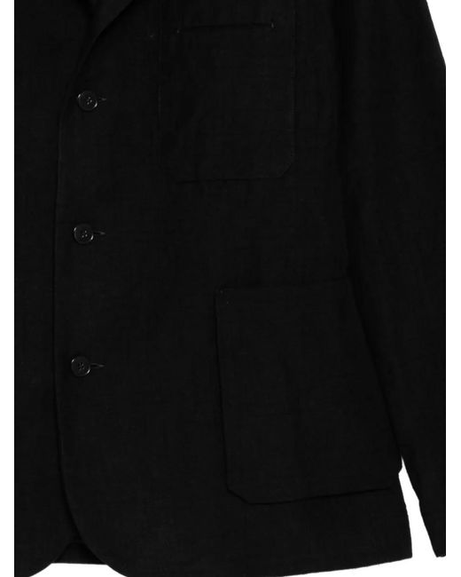 Ma+ Black Four-Pocket Three-Button Blazer for men