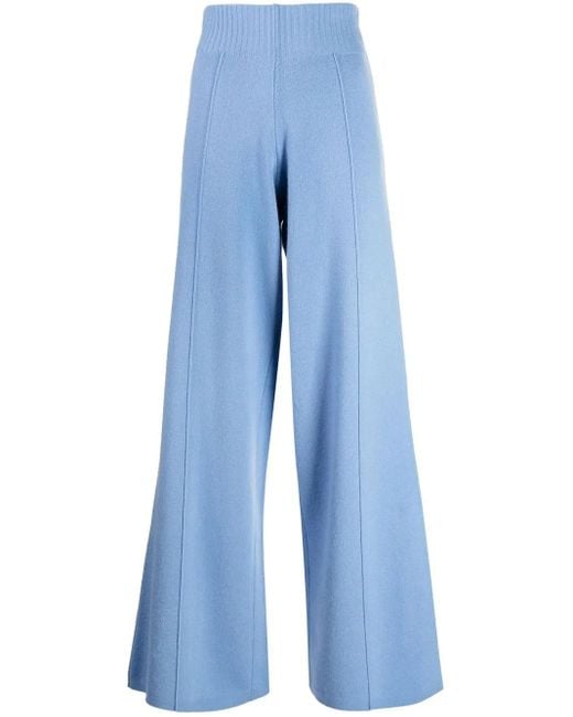 Pringle of Scotland Blue High-Waisted Knitted Trousers