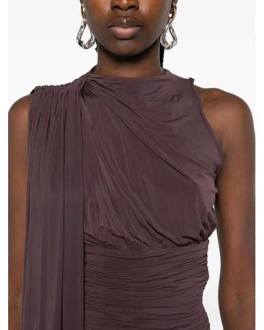 Magda Butrym Purple Drop-Waist Sheer Midi Dress