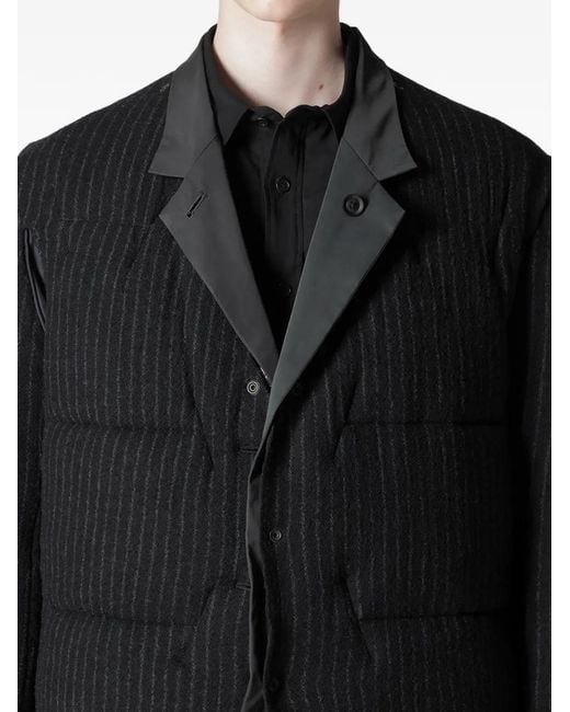 Yohji Yamamoto Gewatteerd Jack Met Krijtstreep in het Gray voor heren