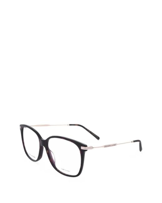 Marc Jacobs White Tortoiseshell-Effect Square-Frame Glasses