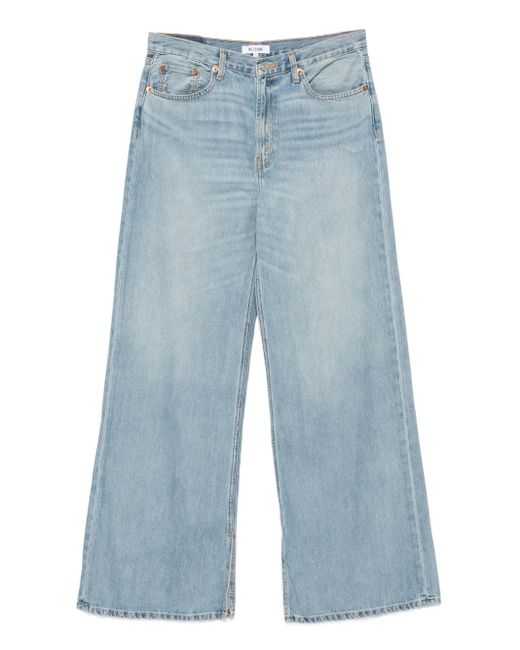 Re/done Jeans Met Wijde Pijpen En Vijf Zakken in het Blue