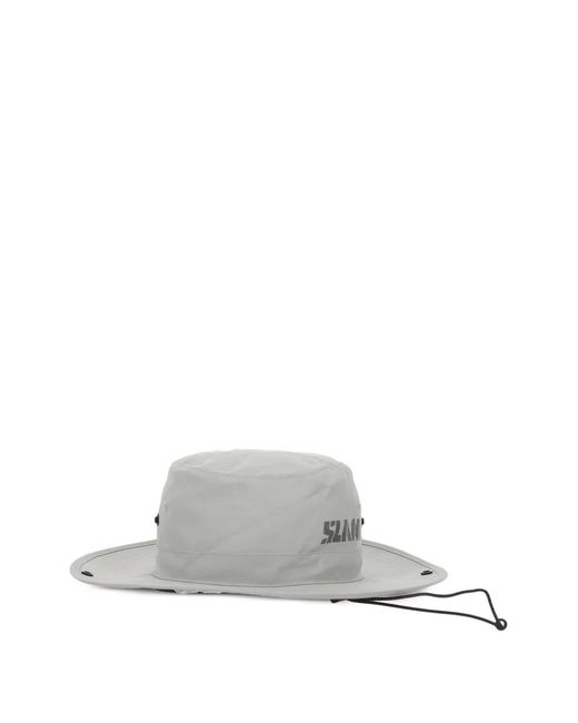 Slam White Logo-Print Wide-Brim Hat for men