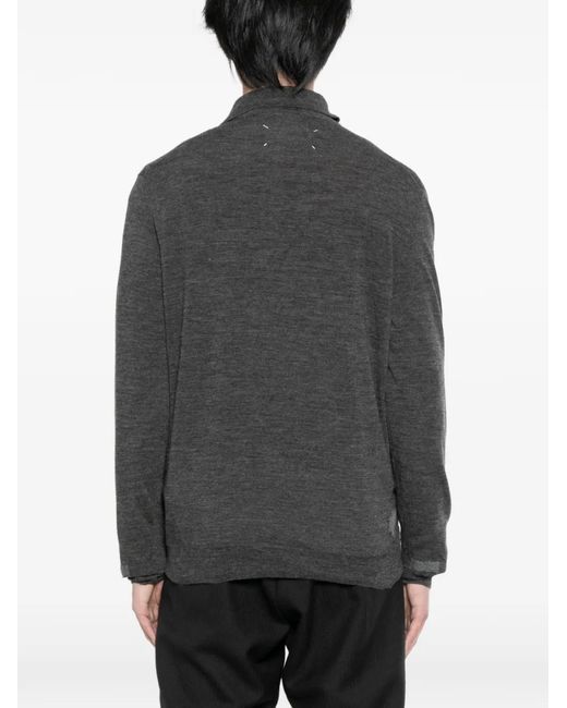 Maison Margiela Black Patchwork Polo Shirt for men
