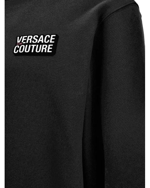 Versace Jeans Couture Black Logo-Patch Sweatshirt for men