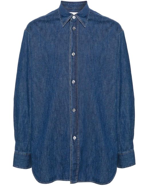 Camisa vaquera de manga larga Studio Nicholson de hombre de color Blue