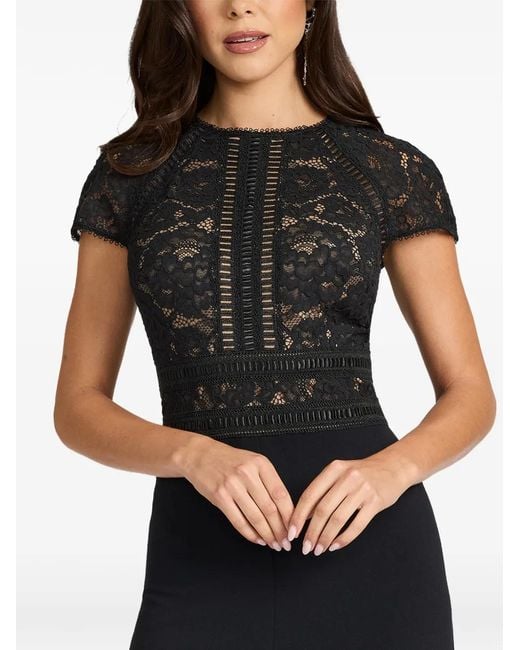 Tadashi Shoji Blue Cyran Lace-Panelled Jumpsuit