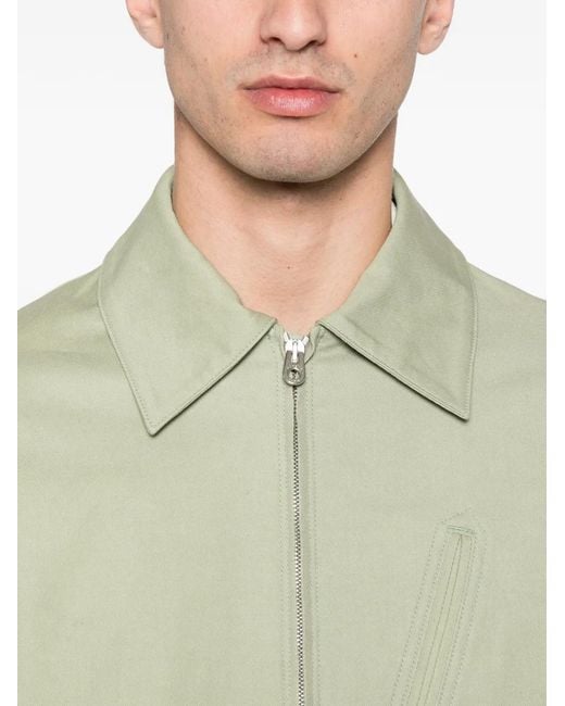 Fursac Green Zip-Up Shirt Jacket for men