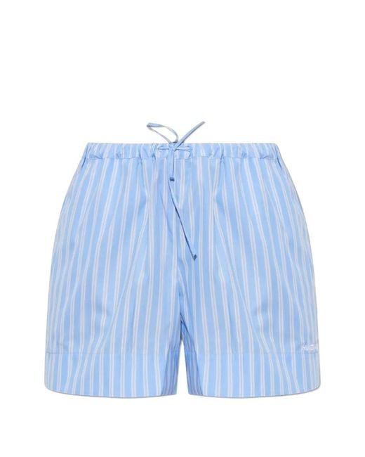 Hunza G Blue Essential Stripe-Print Shorts