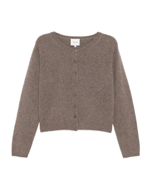 Reformation Brown Clara Cashmere Crew-Neck Cardigan