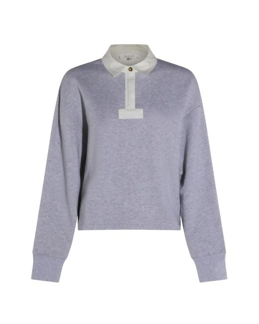 Rag & Bone Blue Polo-Collar Sweater