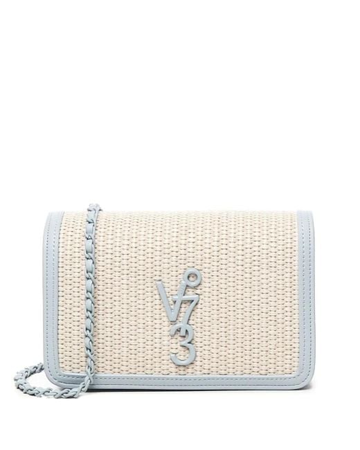 Borsa A Tracolla Con Placca Logo di V73 in Natural