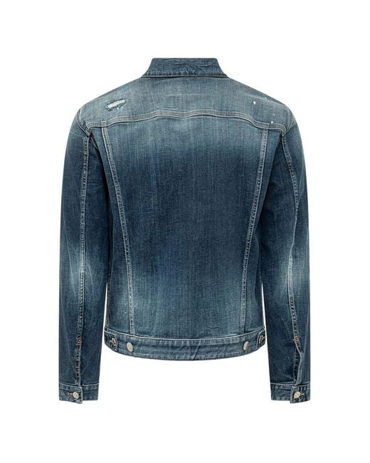 DSquared² Blue Buttoned Denim Jacket for men