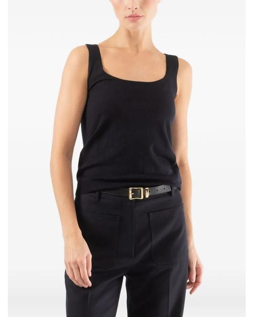 Patrick Assaraf Black Sleeveless Top