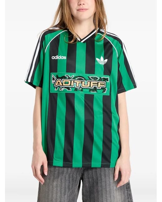 Adidas Green Striped Beads-Embellishment Jersey