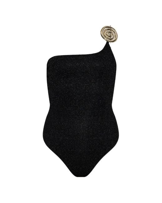 Oseree Black Lumiere Spiral Swimsuit