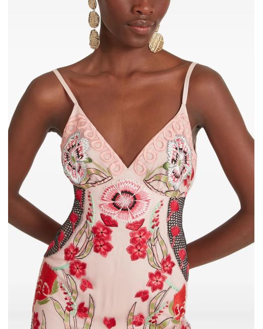 Temperley London White Remi Floral-Embroidered Maxi Dress