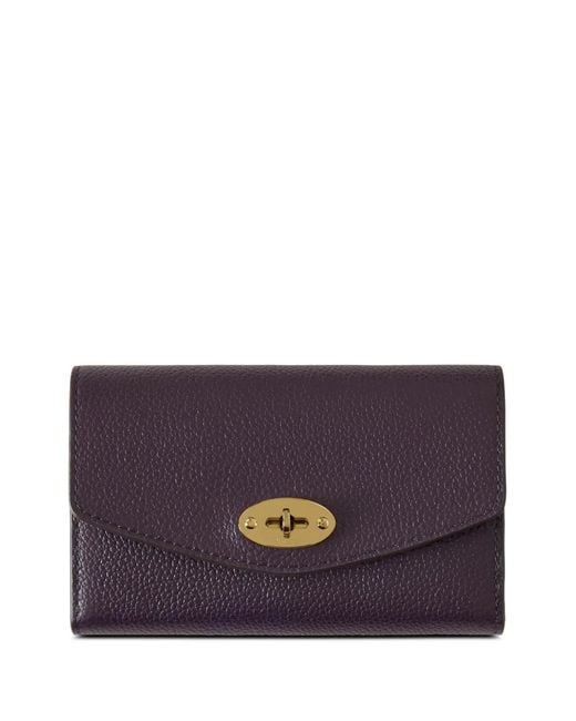 Mulberry Purple Darley Grained Leather Wallet